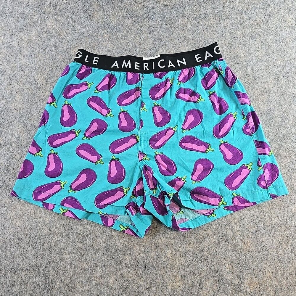 American Eagle Men's Shorts Size Small 29-31 Turquoise Purple Eggplant 97% Cotto